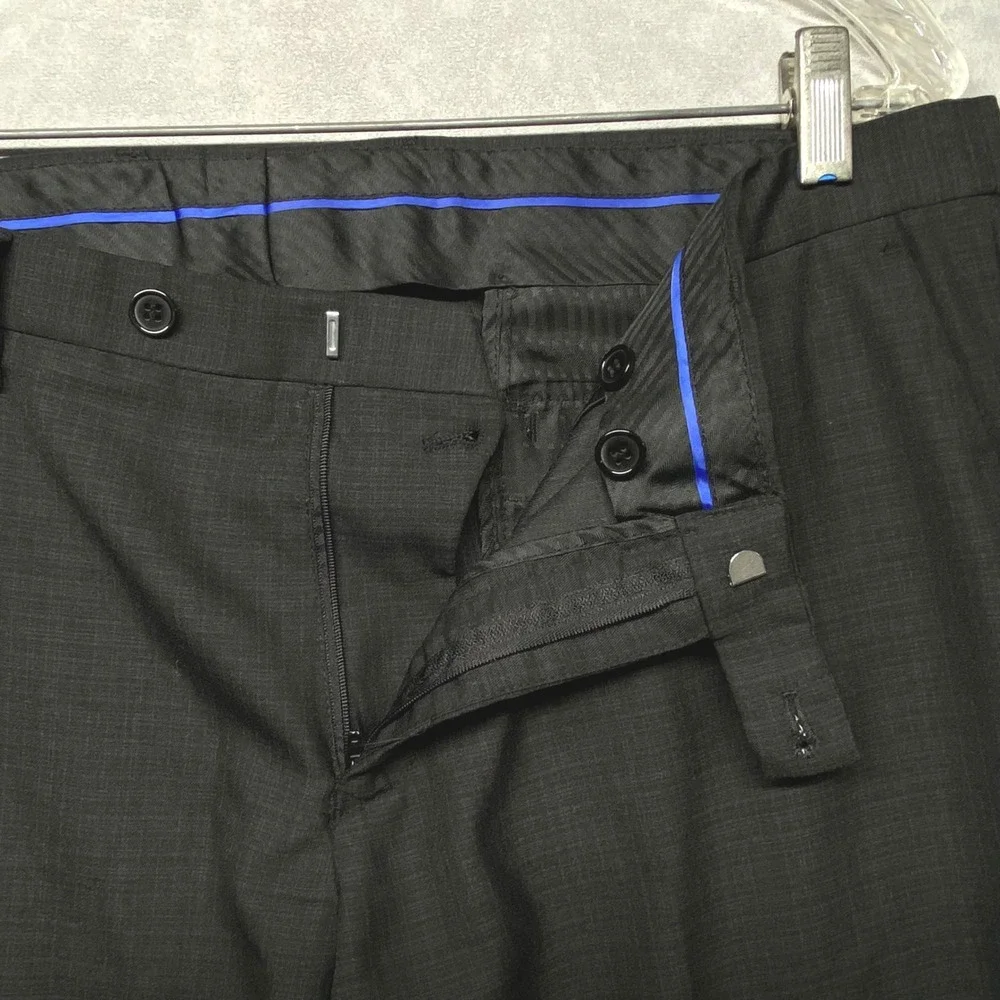 Eddie Domani Mens Dress Pants Flat Front Straight Leg Size 36x30‎ Charcoal